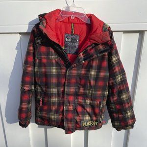 Burton Plaid Boys Board jacket DryRide M  7/8
